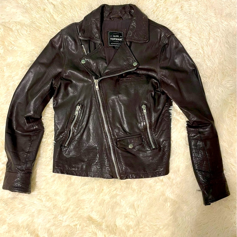 Topman genuine leather biker jacket